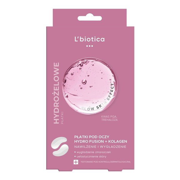 L`Biotica PGA Hydro Fusion, hydrożelowe płatki pod oczy z kolagenem, 1 komplet (2 szt.)