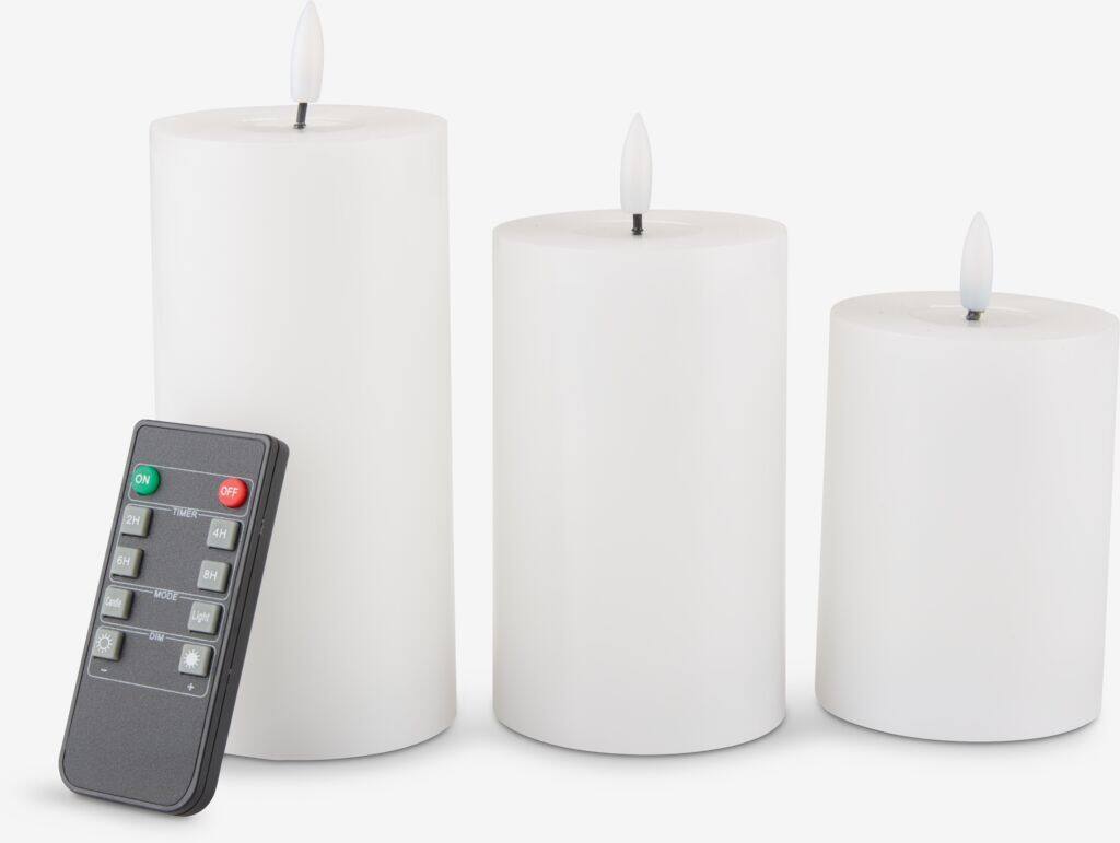 EIDE EIDE LED kubelampe 3 stk/pakke med fjernbetjening