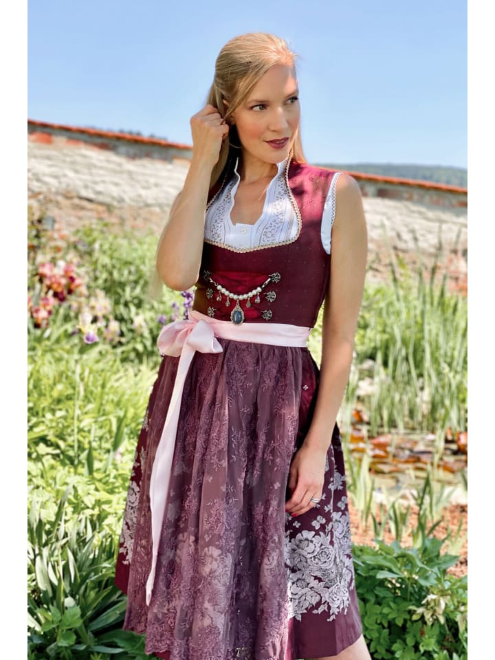 Edelnice Midi Dirndl 2-teilig Stella in bordeaux günstig kaufen