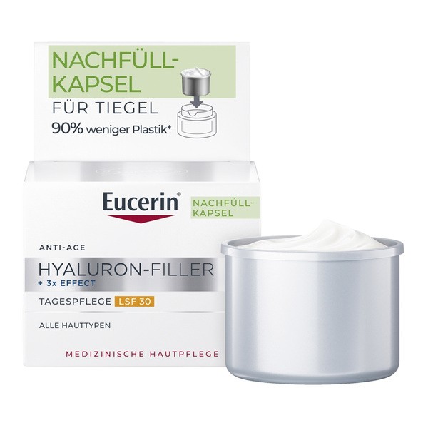 Eucerin Hyaluron-Filler, krem na dzień SPF 30 z kwasem hialuronowym, przeciwzmarszczkowy, refill, 50 ml