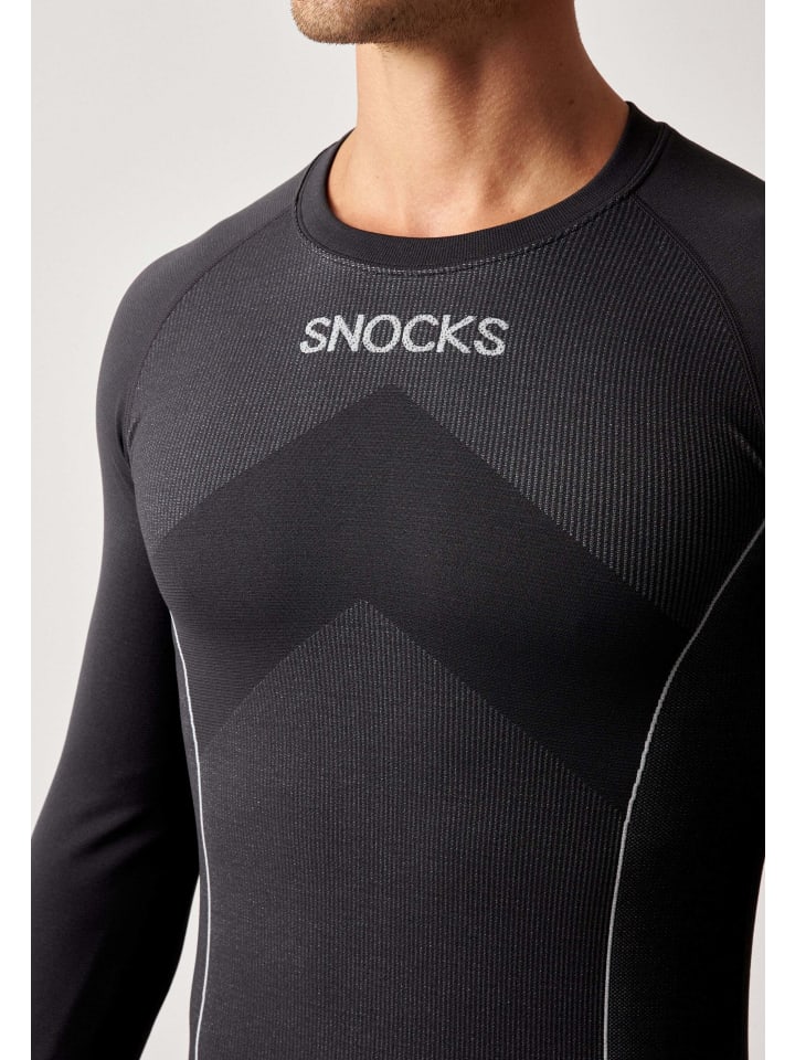 SNOCKS Thermoshirt mit Daumenloch 1 Stück in Schwarz günstig kaufen