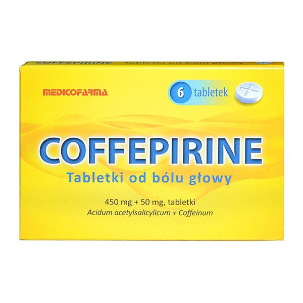 Coffepirine Tabletki od bólu głowy, 450 mg+50 mg, 6 szt.