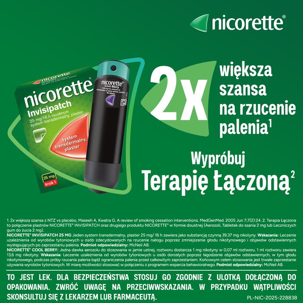 Nicorette Cool Berry, 13,6 mg/ml, aerozol do stosowania w jamie ustnej, 150 dawek