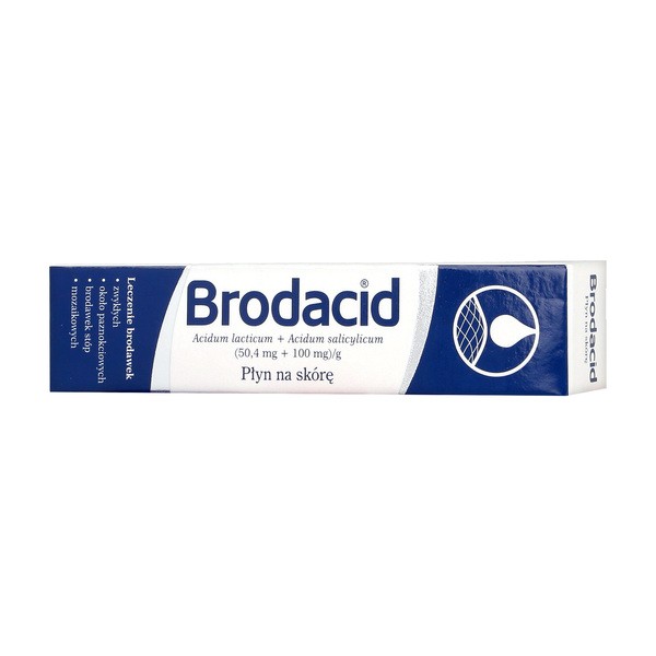 Brodacid, (50,4 mg + 100 mg)/g, płyn na skórę, 8 g
