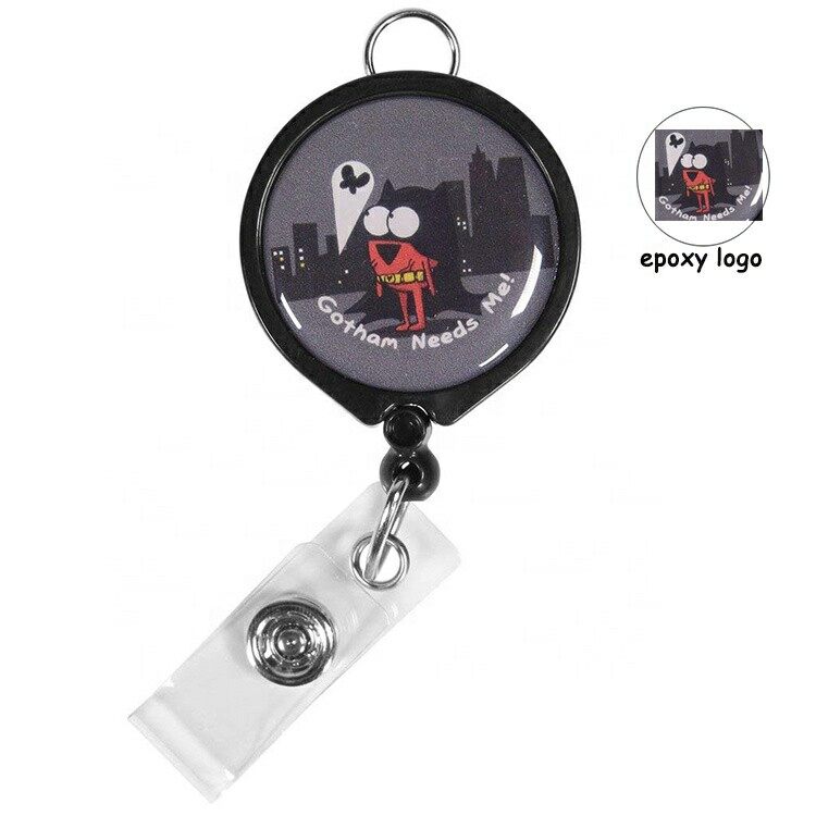 Epoxy logo yoyo id Badge reel,Retractable Badge Holder, Pull Reels