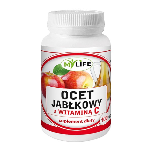 Ocet jabłkowy z witaminą C, tabletki, 100 szt.