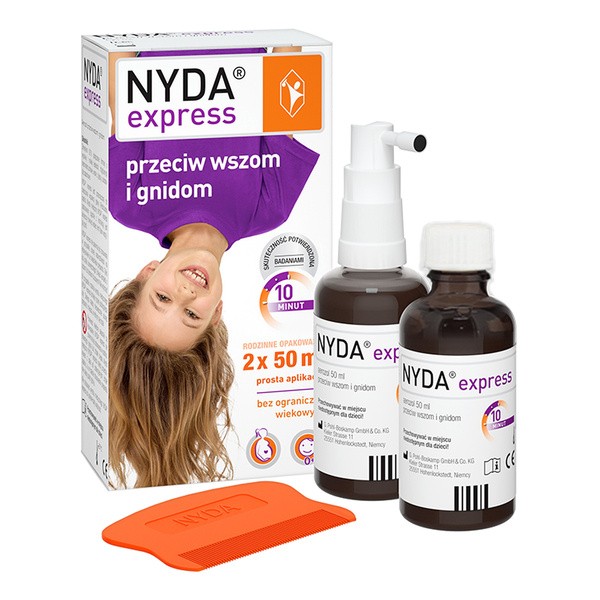Nyda Express, aerozol przeciw wszom i gnidom, 50 ml x 2