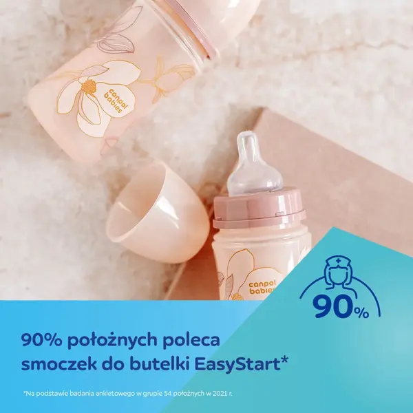 Canpol Babies EasyStart Gold, butelka antykolkowa, niebieska, 120 ml, 1 szt.