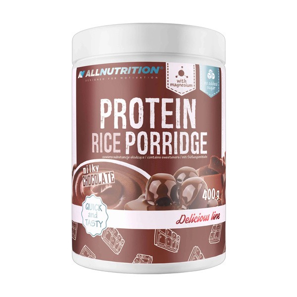 Allnutrition Protein Rice Porridge, deser na bazie mąki ryżowej, proszek o smaku czekolady mlecznej, 400 g