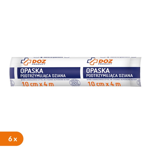 Zestaw 6x DOZ PRODUCT Opaska podtrzymująca dziana, 4 m x 10 cm