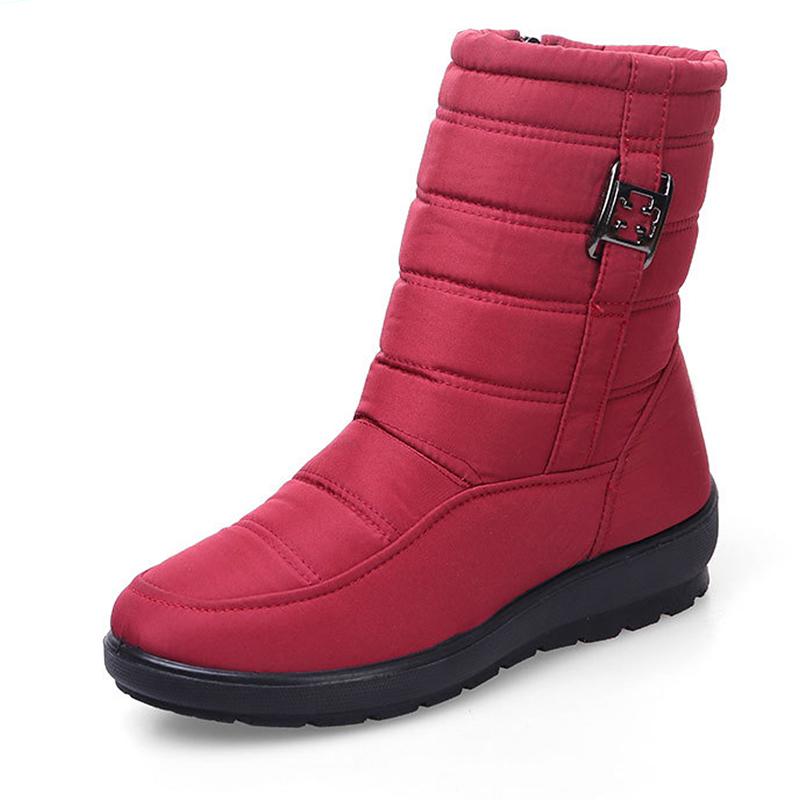 Wodoodporne, elastyczne buty damskie, wysokiej jakości botki, ciepłe futrzane buty śnieżne, buty zimowe damskie