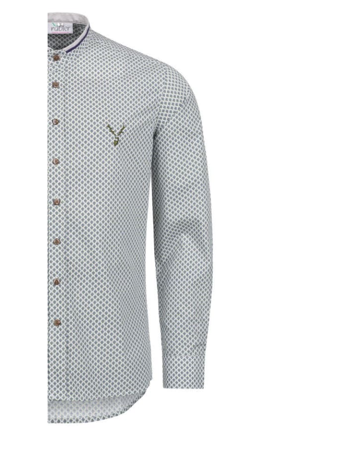 Nübler Trachtenhemd langarm Johann in Weiß-Grün günstig kaufen