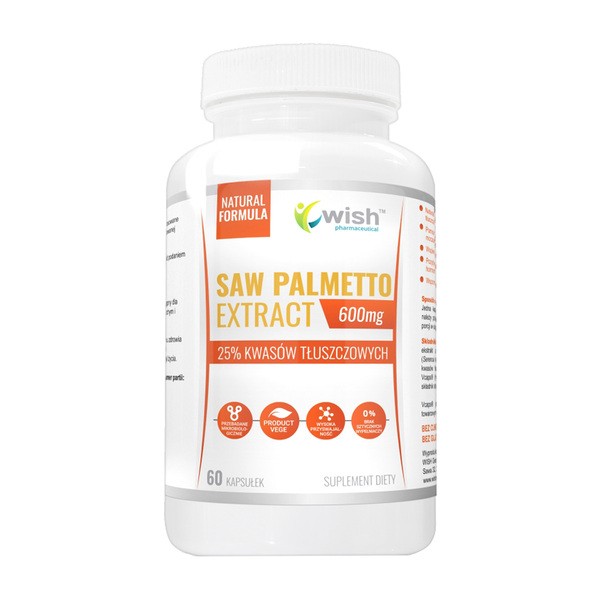 Wish Saw Palmetto Extract 600 mg, kapsułki, 60 szt.