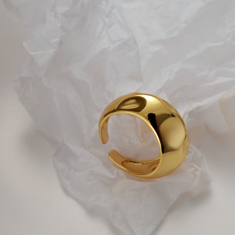 925 Sterling Silver prosty styl nieregularne wklesle moda otwarte pierscienie prezenty dla kobiet projektant luksusowe 2021 Trend Fine jewelry