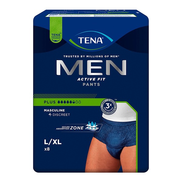 TENA Men Pants Plus OTC Edition, majtki chłonne, rozmiar L, 8 szt.