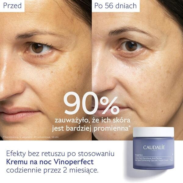 Caudalie Vinoperfect, glikolowy krem na przebarwienia na noc, 50 ml