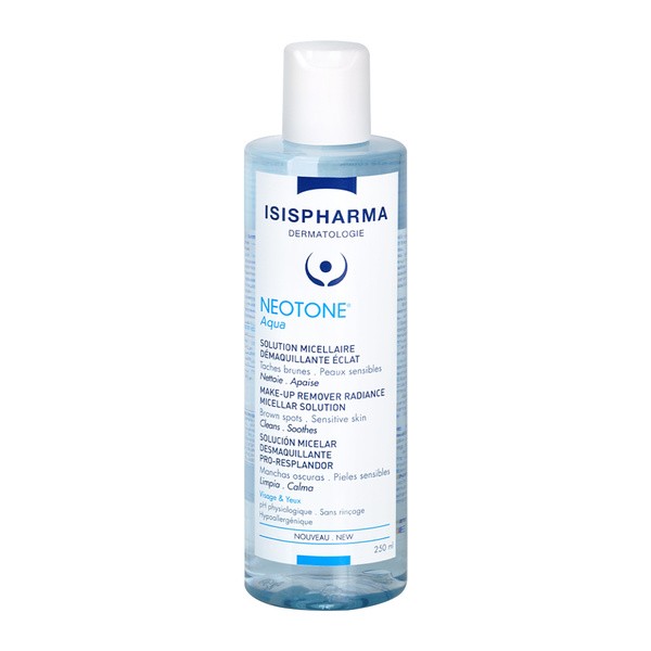 ISISPHARMA NEOTONE AQUA, rozświetlający płyn micelarny do demakijażu dla skóry wrażliwej, skłonnej do przebarwień, 250ML