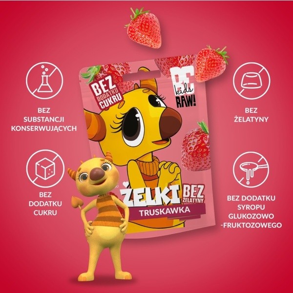 BeRaw! Kids, truskawka, żelki owocowe, 35 g