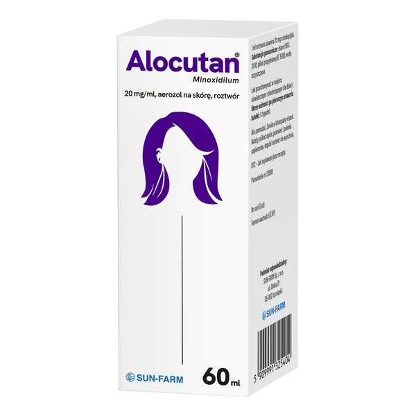 Alocutan, 20 mg/ml, aerozol na skórę, 60 ml, butelka
