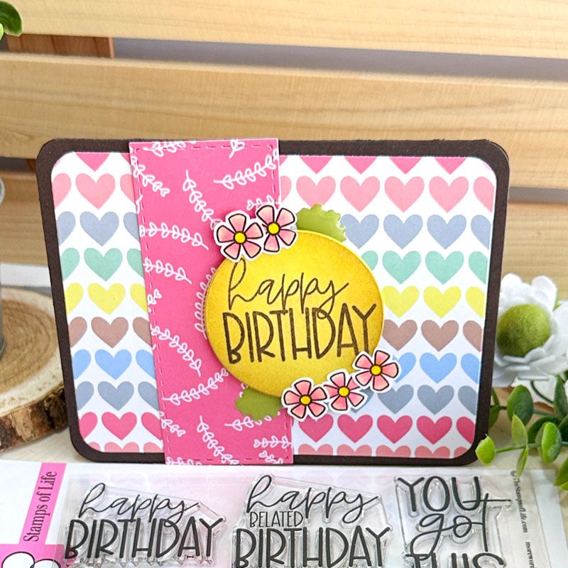 Flower Wreath Words Clear Stamp Set