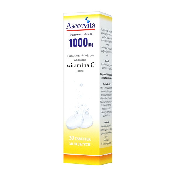 Ascorvita, 1000 mg, tabletki musujące, 20 szt.