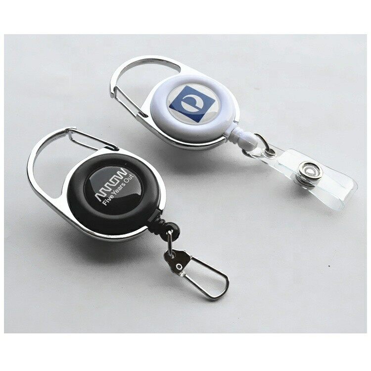 Promotion cute retractable id badge holder pull reel with customized design, yoyo badge reel holder