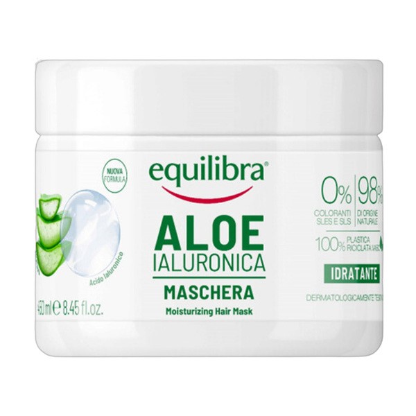 Equilibra, nawilżająca maska do włosów, aloes i kwas hialuronowy, 450 ml