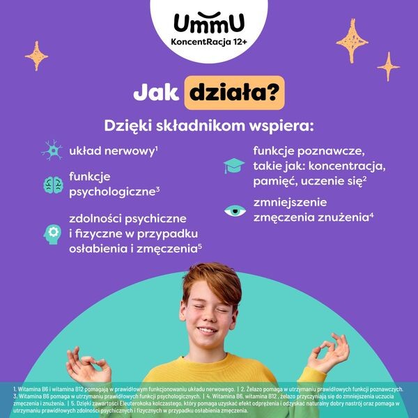 UmmU KoncentRacja 12+, tabletki do rozgryzania i żucia, 40 szt.