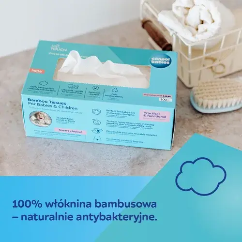 Canpol Babies, suche chusteczki bambusowe dla niemowląt i dzieci, 100 szt.