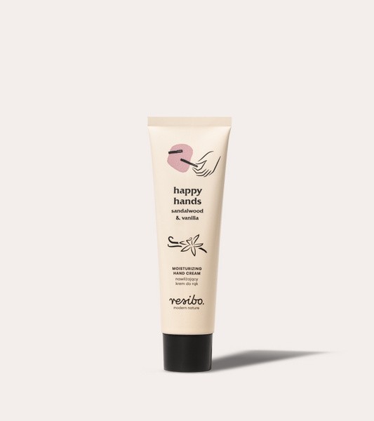 Resibo Happy Hands, nawilżający krem do rąk, drzewo sandałowe i wanilia, 50 ml