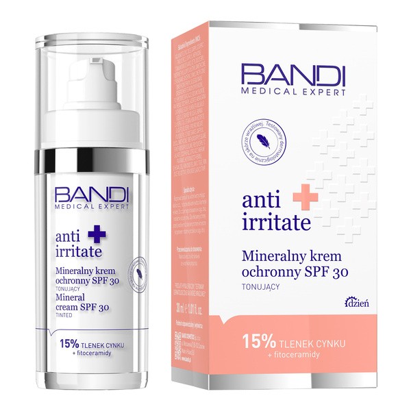 Bandi Medical Expert anti irritate, mineralny krem ochronny SPF 30 tonujący, 30 ml