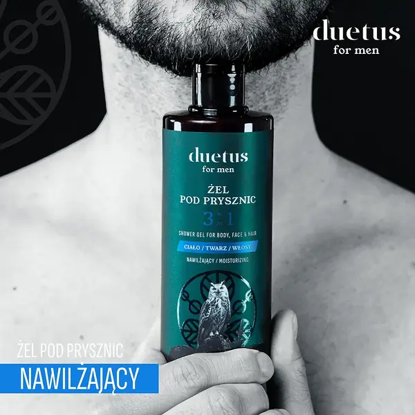 Duetus For Men, nawilżający żel pod prysznic 3w1, 300 ml