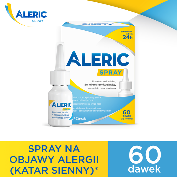 Aleric Spray 60 dawek, spray do nosa, na katar alergiczny u dorosłych