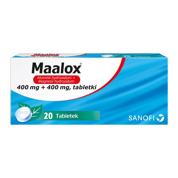 Maalox, 400 mg+400 mg, tabletki, 20 szt.