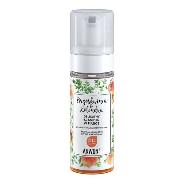 Anwen Brzoskwinia i Kolendra, delikatny szampon w piance, 170 ml