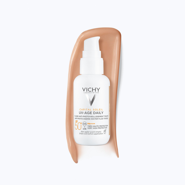 Vichy Capital Soleil, fluid koloryzujący przeciw fotostarzeniu się skóry SPF 50+, tinted, 40 ml