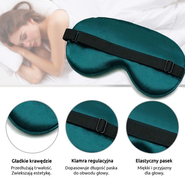 Waya Extra Soft, opaska na oczy zielona, 1 szt.