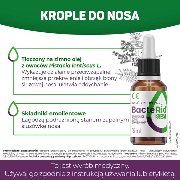 BacteRid, krople udrażniające nos, 15 ml