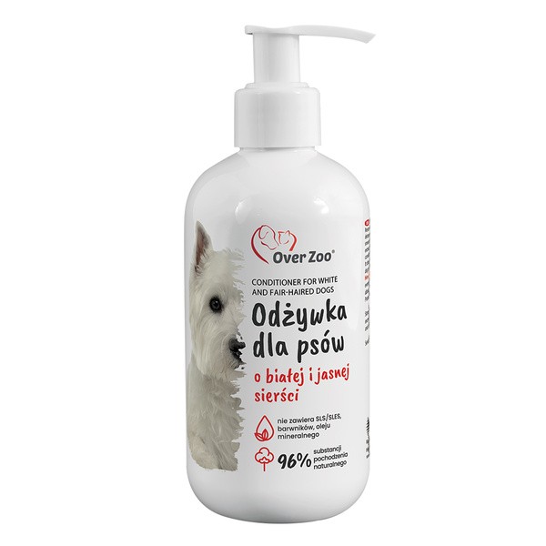 Over Zoo, odżywka dla psów o białej i jasnej sierści, 240 ml