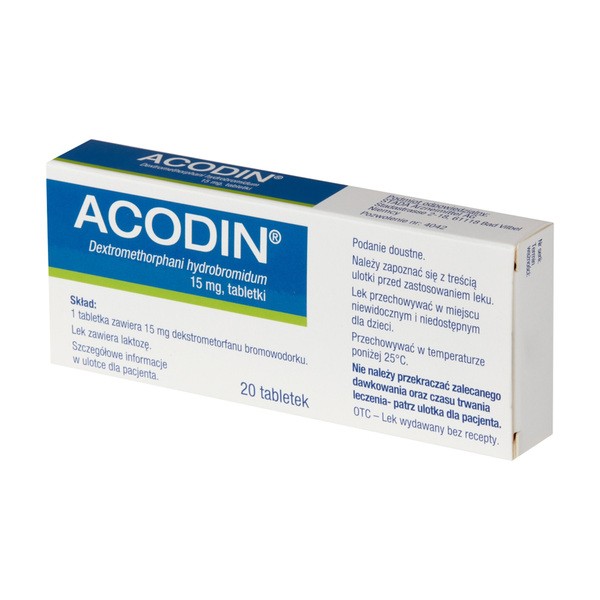 Acodin, 15 mg, tabletki, 20 szt.