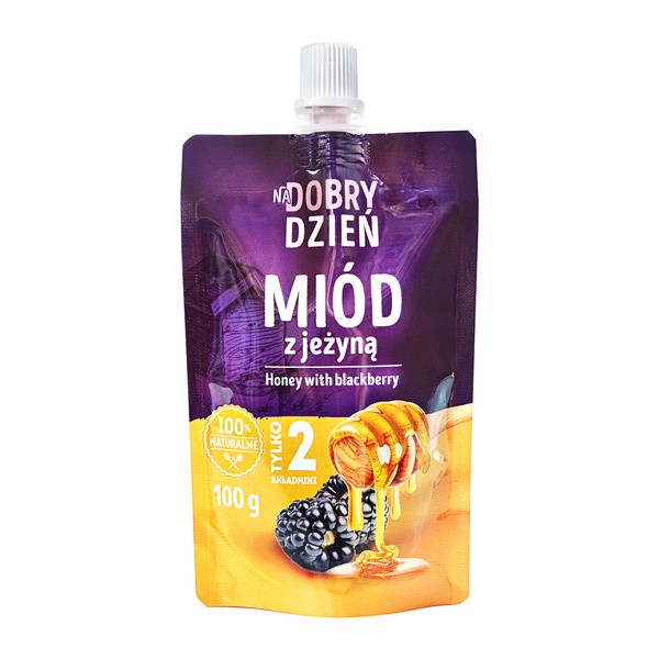 Pszczelarz Kozacki, Na dobry dzień, miód z jeżyną, doypack, 100 g