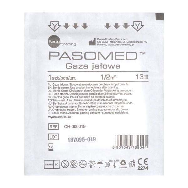 Gaza jałowa, 13 nitkowa, 1/2 m2, 1 szt. (Paso)