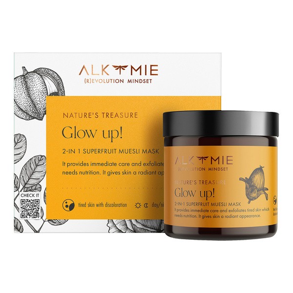 Alkmie Glow up!, peeling-maska 2w1 z superowocami, 60 ml
