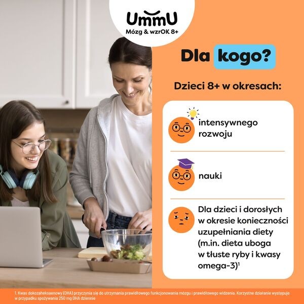 UmmU Mózg & wzrOK 8+, kapsułki miękkie, 120 szt.