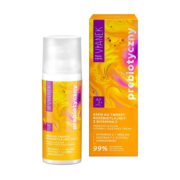 Vianek, prebiotyczny krem rozświetlający z witaminą C, 50 ml