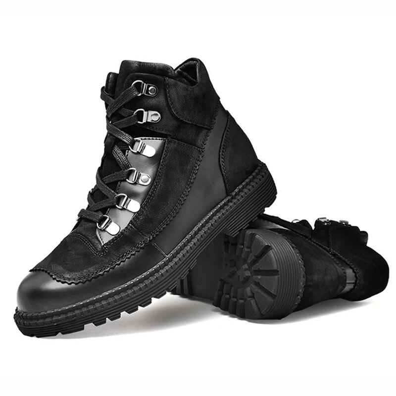 Skórzane buty Martin, męskie, jesienne, wysokie, aby pomóc mężczyznom, skórzane, czarne, krótkie buty, buty Tide, męskie buty Chelsea, modne buty