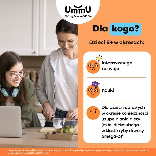 UmmU Mózg & wzrOK 8+, kapsułki miękkie, 240 szt.