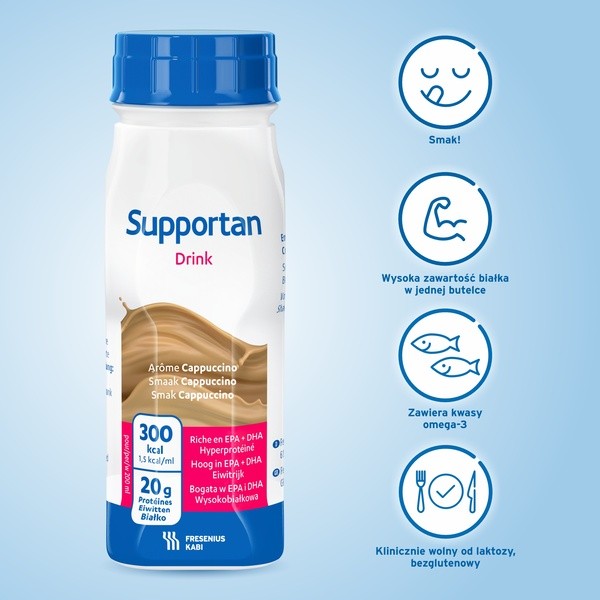 Supportan Drink, płyn o smaku cappuccino, 4 x 200 ml
