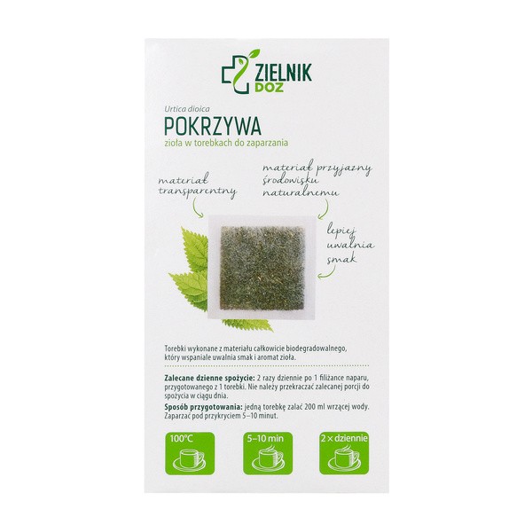 ZIELNIK DOZ Pokrzywa, zioła do zaparzania, 1,5 g, 30 saszetek