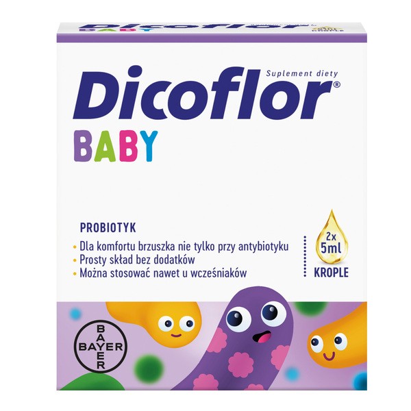 Dicoflor Baby, krople, 5 ml x 2 opakowania